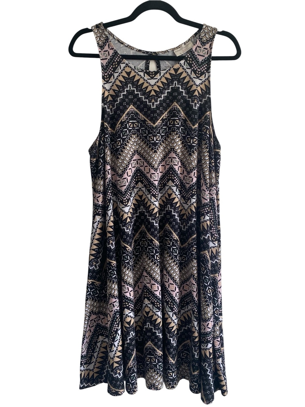 Bobbie Brooks XL Geometric Tribal Print Swing Dress Sleeveless